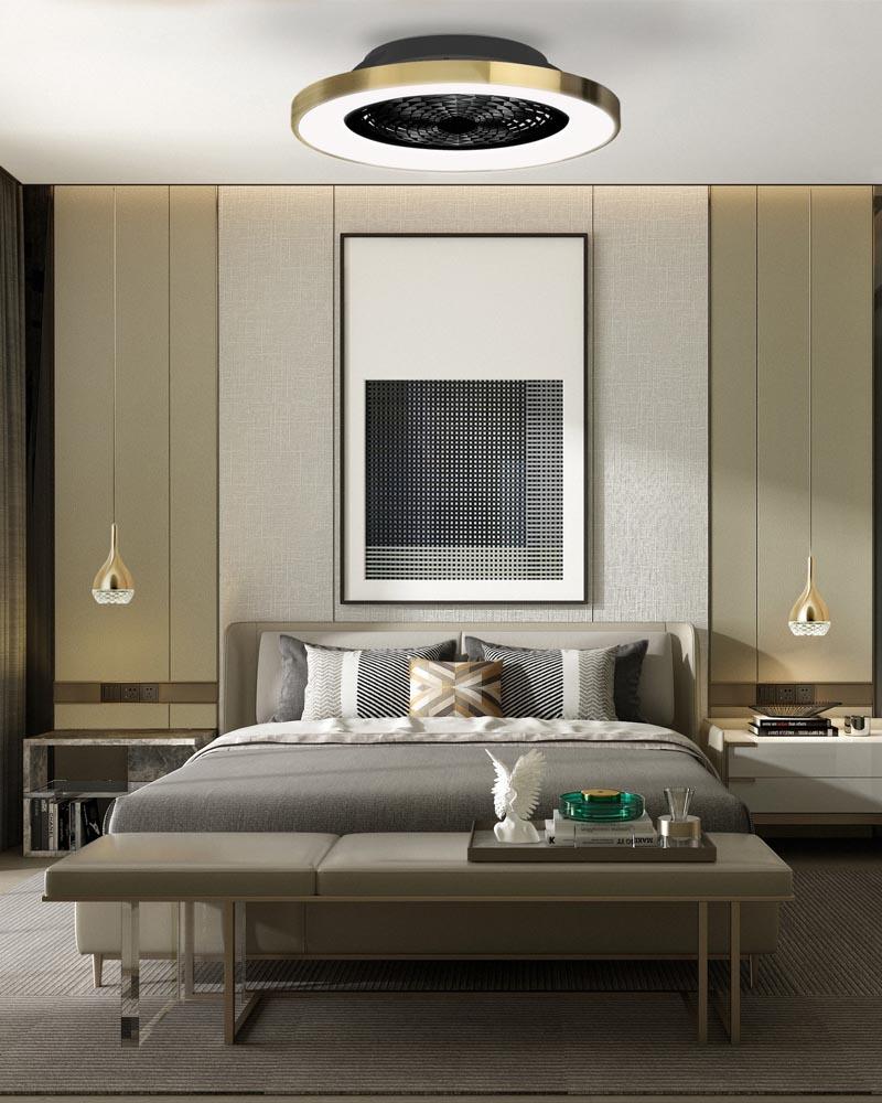 LED ceiling light with ceiling fan TIBET