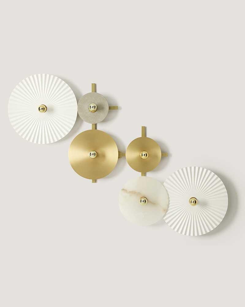 Aplique de pared ABBY 6 WHITE AND GOLD