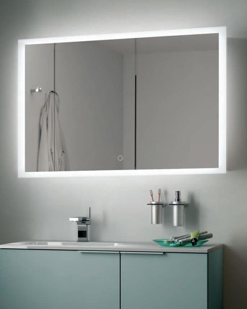 Espejo de pared para baño con iluminación LED, alto lumen