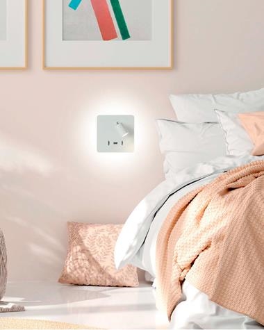 Aplique de pared ROMEA | ROMEA/USB/BLANCO | MDC | Keisu, iluminación y diseño.