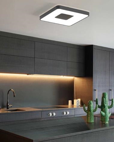 Plafón de techo COIN BLACK CUADRADAO | COIN/BLACK/SQUARE | MANTRA | Keisu, iluminación y diseño.