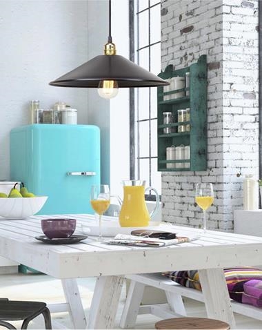 Lámpara de colgar HARLEM | HARLEM/SP/SR/NEGRO | luxcambra | Keisu, iluminación y diseño.