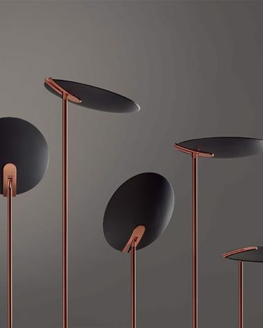 Lámpara de pie SIONE 1 | SIONE/PIE/1/5-7350-06-20/CROMO/NEGRO | MDC | Keisu, iluminación y diseño.